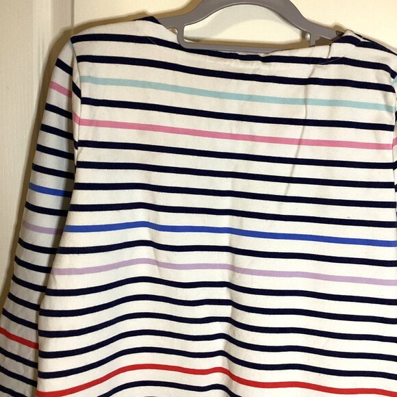 T by Talbots Women's White Striped Long Sleeve Pullover Top Stretchy Size LP - Picture 5 of 8